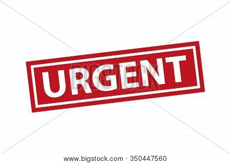 Red Urgent Tag Sign Stamp. Urgent Stamps Set In Differeint Shapes. Vector Illustration In Red Colors
