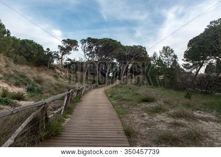 Platja De Les Muscleres In La Escala Behind The Ruins Of Empuries, In The Province Of Giron, Catalon