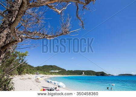 Remote Island Zamami Beach In Okinawa, Japan