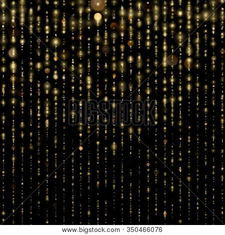 Fashion Strass Drops With Shiny Sequins. Christmas And New Year Effect. Sparkling Of Shimmering Ligh