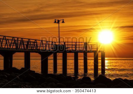 Walkway To The Lookout On Chilches Beach At Sunrise
