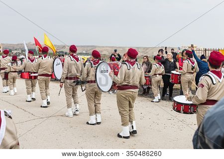Jericho, Israel, January 18, 2020 : Festive Procession In Honor Of Epiphanius On The Baptismal Site 