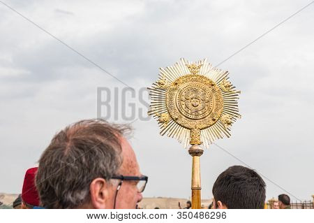Jericho, Israel, January 18, 2020 : Large Richly Inlaid Symbol From Festive Procession In Honor Of E