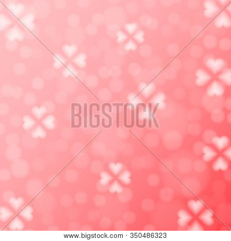Abstract Glowing Blurred Background, Heart Bokeh Abstract Background Vector.