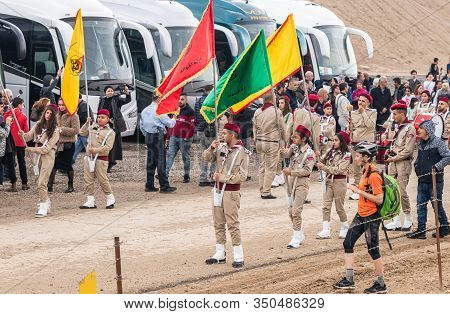 Jericho, Israel, January 18, 2020 : Festive Procession In Honor Of Epiphanius On The Baptismal Site 
