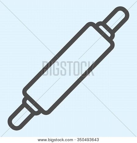 Rolling Pin Line Icon. Cooking Bakery Food, Dough Cylinder Roller. Home-style Kitchen Vector Design 