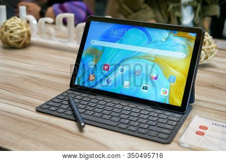 Bangkok, Thailand - February 6, 2019: Huawei Mediapad M6 10.8 Inches Screen Unveiled, The Latest Ser
