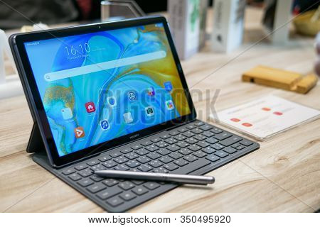 Bangkok, Thailand - February 6, 2019: Huawei Mediapad M6 10.8 Inches Screen Unveiled, The Latest Ser