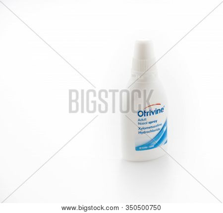 Alloa, Scotland - 14 August 2019: Adult Nasal Spray Otrivin