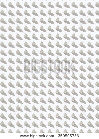 Celebratory Valentine's pattern from paper small verticaly inverted hearts on a light grey background with hard shadows. Congratulation card.