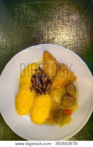 Traditional Japanese Morning Breakfast Menu On Plates.vertical Image