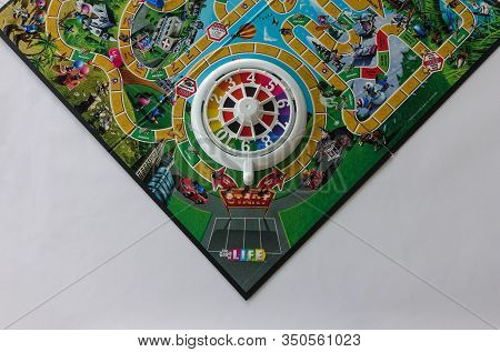 Orlando, Fl/usa-2/12/20:  Game Of Life By Hasbro With A Car Stopped At The Family Spot Having A Baby