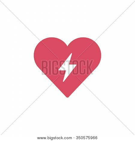 Illustration Of Heart With A Lightning Icon, Charging Heart. Stock Vector Illustration Isolated On W