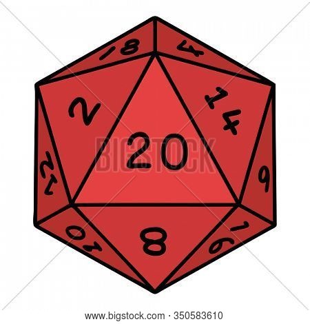 tattoo in traditional style of a d20 dice