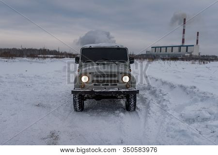 Russia, Novosibirsk-january 20, 2020 Russian 4x4 Four-wheel Drive Suv 