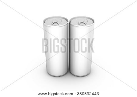 Can Mock Up Of Beverage Packaging Design 3D Rendering