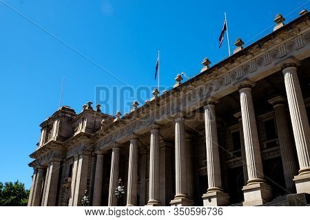Melbourne Parliament At The Spring Street In Australia