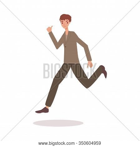 Happy Man Jumping In Air With Thumbs Up - Adult Cartoon Character