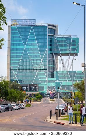 Pretoria, South Africa, 29th January - 2020: Glass Facade Of Modern Hotel And Conference Venue.