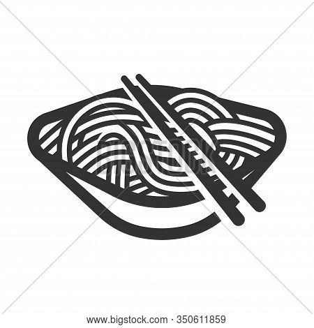 Noodle Black Line Art Icon, Delicious Cooking