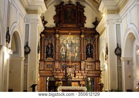 Venafro, Italy - October 16, 2019: The Basilica Of Sts. Martyrs Nicandro, Marciano And Daria Which H
