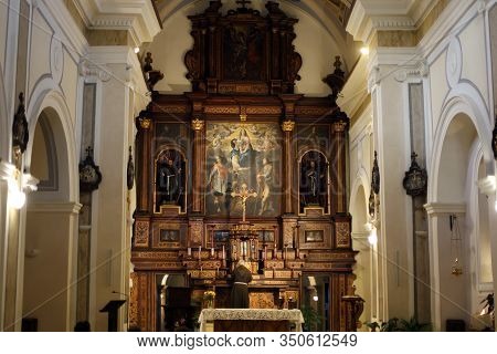 Venafro, Italy - October 16, 2019: The Basilica Of Sts. Martyrs Nicandro, Marciano And Daria Which H