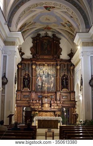 Venafro, Italy - October 16, 2019: The Basilica Of Sts. Martyrs Nicandro, Marciano And Daria Which H