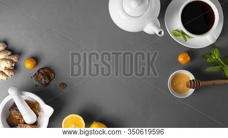 Natural, Organic Chaga Team Hot Drink Made From Wild Mushroom Inonotus Obliquus Living On Birch Bark