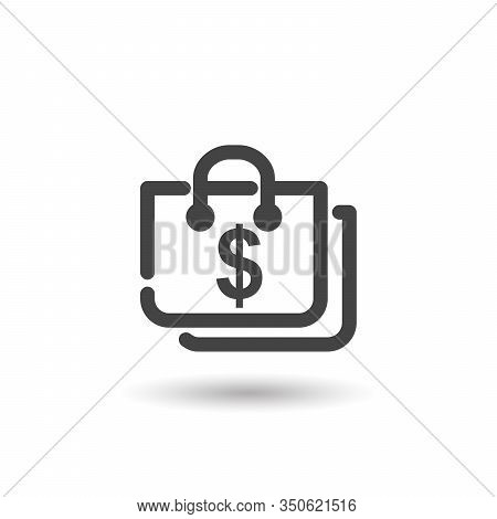 Shopping Bag Icon. Stock Vector Illustration Isolated On White Background.