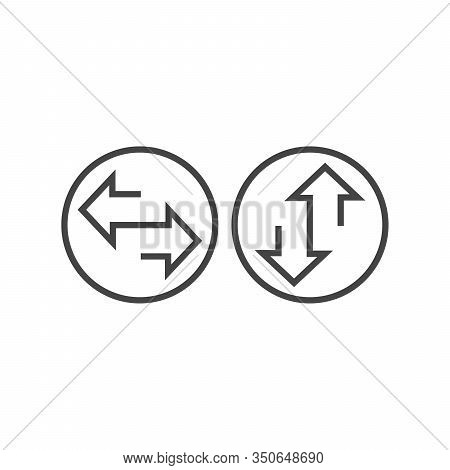 2 Side Arrow Outline, Thin, Flat, Digital Icon For Web And Mobile. Stock Vector Illustration Isolate