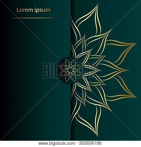 Circle Pattern Petal Flower Of Mandala With Gold Color,vector Floral Power Mandala Unique Design Wit