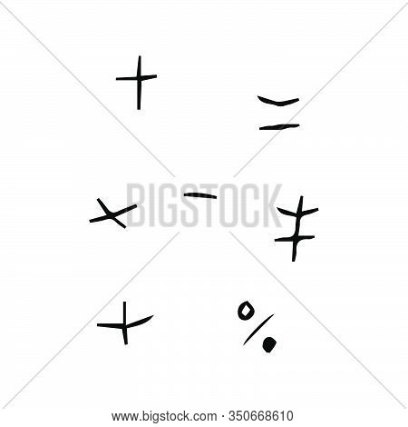 Vector Plus Minus Smooth Multiply Divide Doodle Cut Out