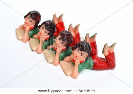 Vintage Cake Toppers - Girls on Phone