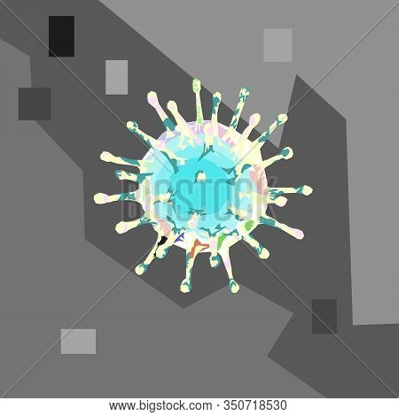 Corona Virus In Wpap Or Pop Art Style On Grey Background