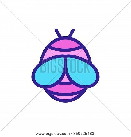 Bee Icon Vector. Thin Line Sign. Isolated Contour Symbol Illustration