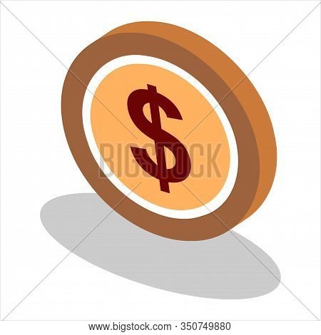 Isometric Coin Vector Golden Finance Money Cash And Gold Metal Treasure Icon Investment Illustration