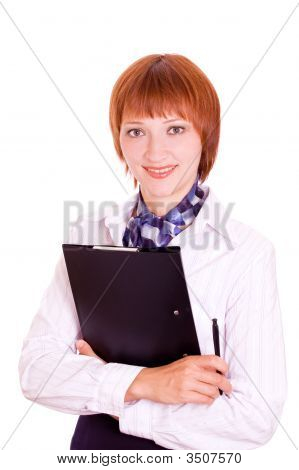 Ragazza con una cartella.