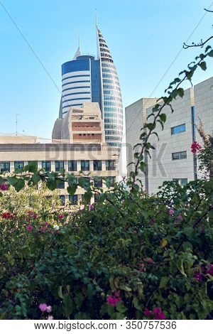 Haifa, Israel - November 24, 2019. The Sail Tower View In Haifa