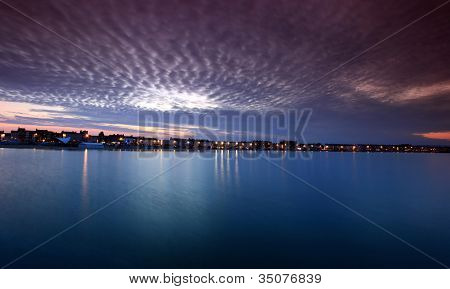 Tramonto di Weymouth nel Dorset in Inghilterra