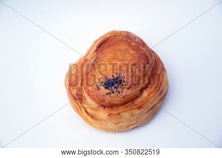 Gogal Traditional Azerbaijani Cookie On Novruz Easter . Fresh Pastries Gogal Isolated On White Backg