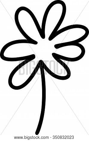 Abstract Doodle Single Floral Element For Decoration Patterns, Wrapping Paper, Wallpaper, Cards, Inv