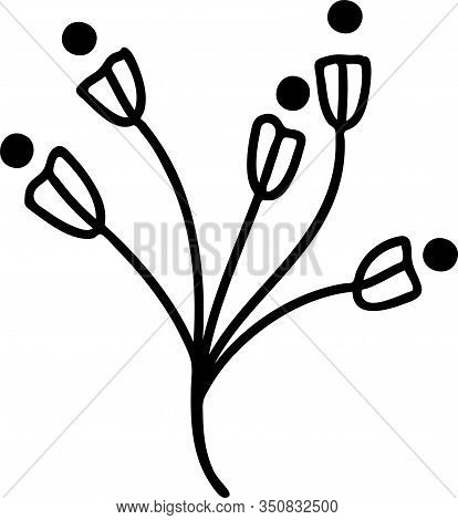 Abstract Doodle Single Floral Element For Decoration Patterns, Wrapping Paper, Wallpaper, Cards, Inv