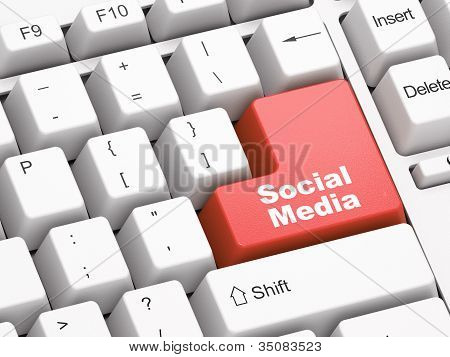 Keyboard With Social Media Button