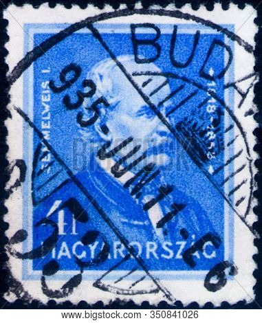 Saint Petersburg, Russia - February 01, 2020: Postage Stamp Issued In The Hungary With The Image Of 
