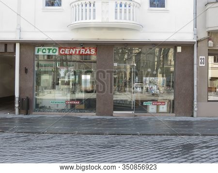 Kaunas - Circa April 2017: Foto Centras, Translation:  