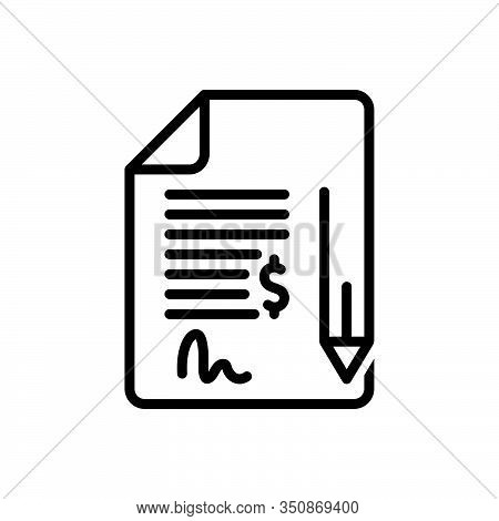 Black Line Icon For Contract Bond Commitment Pledge Pleadings Justice Security Deed Legal-documents 