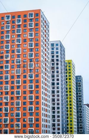 Mosocw, Russia - February, 10, 2020: modern houses in Mosocw, Russia