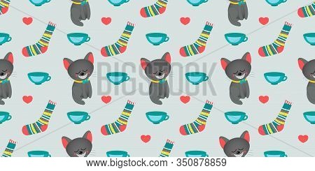 Seamless Pattern For Girls. Alice In Wonderland. Through The Looking Glass. Book Characters. Cheshir