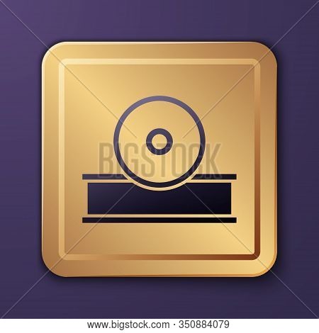 Purple Otolaryngological Head Reflector Icon Isolated On Purple Background. Equipment For Inspection