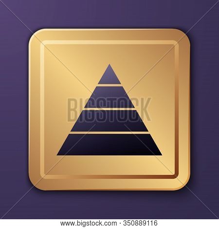 Purple Business Pyramid Chart Infographics Icon Isolated On Purple Background. Pyramidal Stages Grap